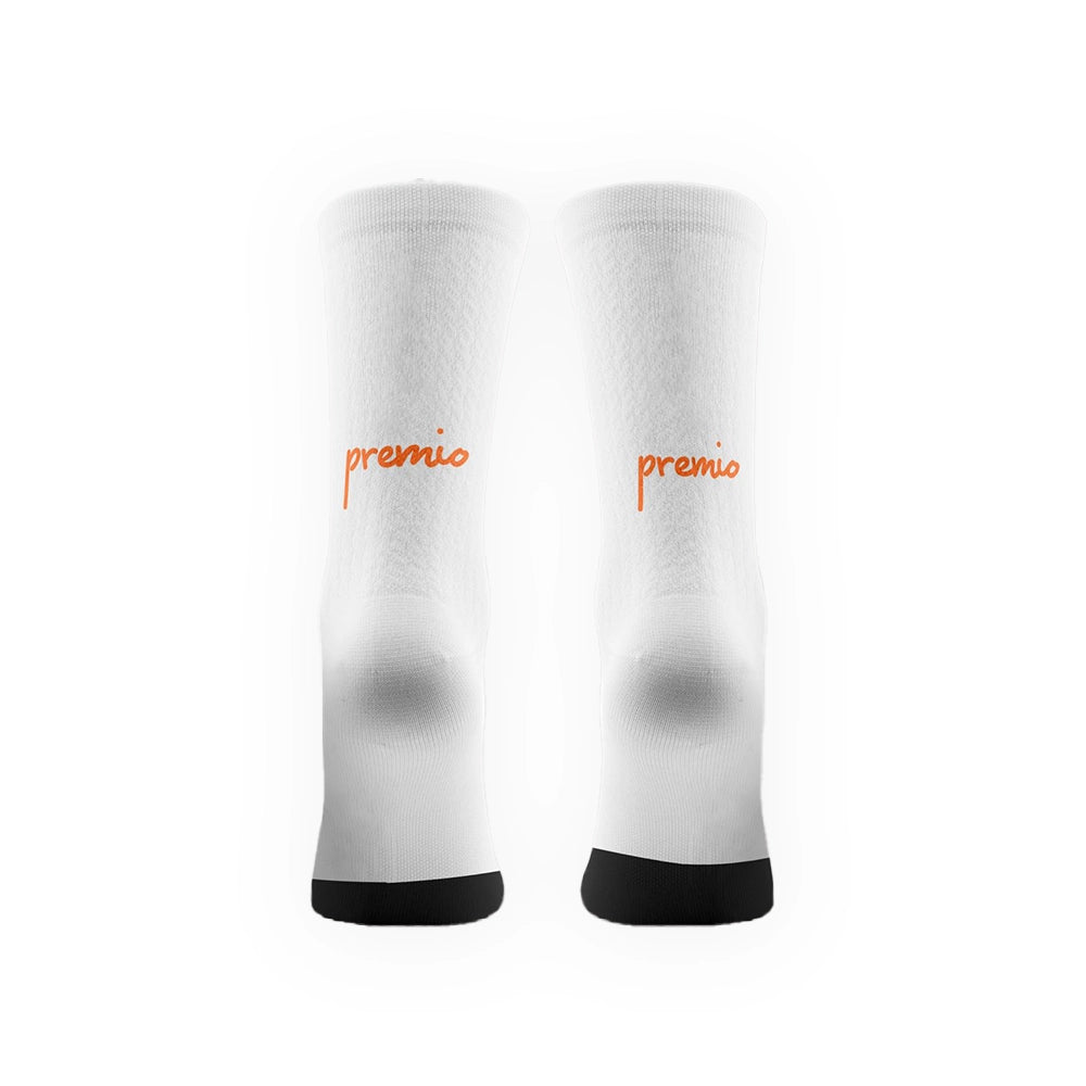 Premio Custom Woven Performance Sock – White