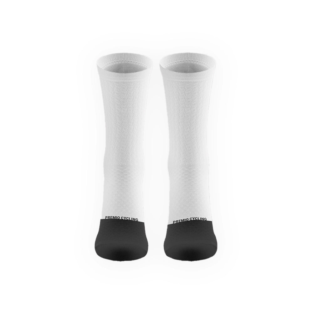 Premio Custom Woven Performance Sock – White